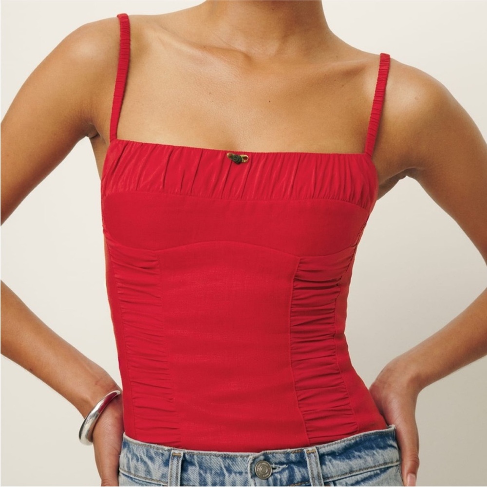 NWT Reformation Emery linen top - size 12